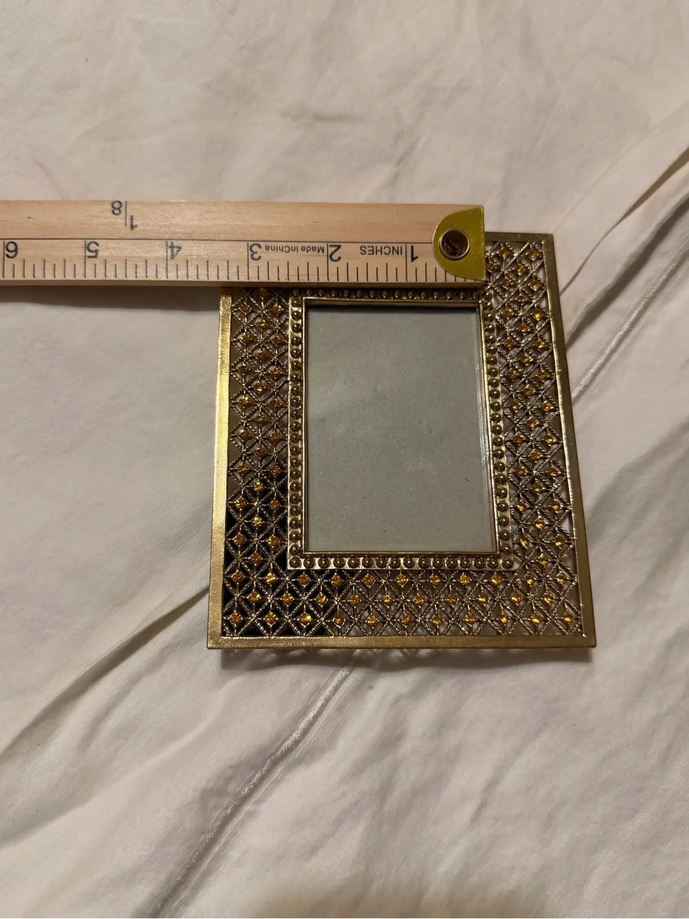 Ornate Gold Jeweled Picture Frame 2.5